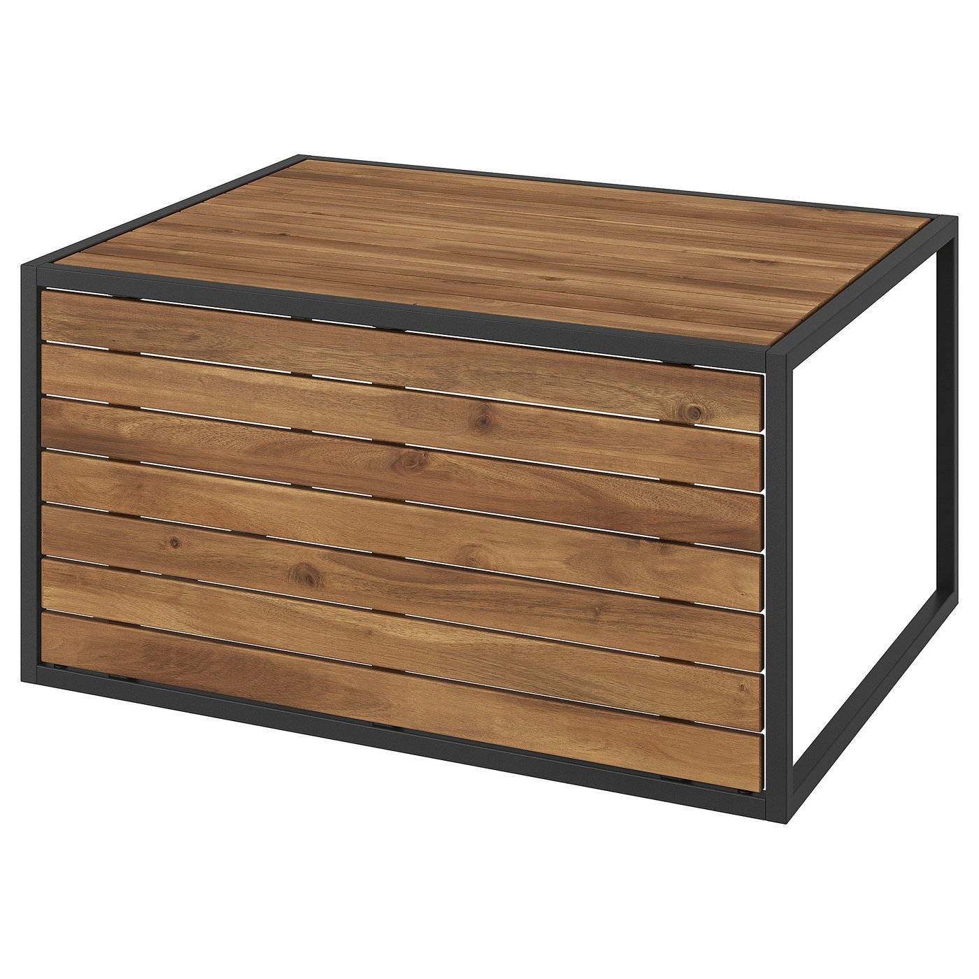 HÅKANSKÄR soffbord, utomhus/ljusbrunlaserad, 80x64 cm