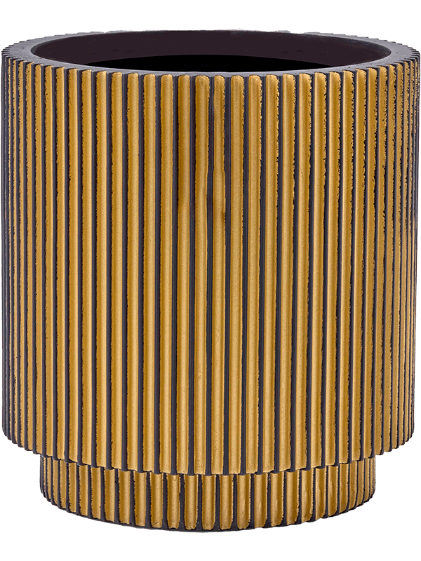 Capi Nature Groove - Vase Cylinder Black Gold (⌀8 ↕9)