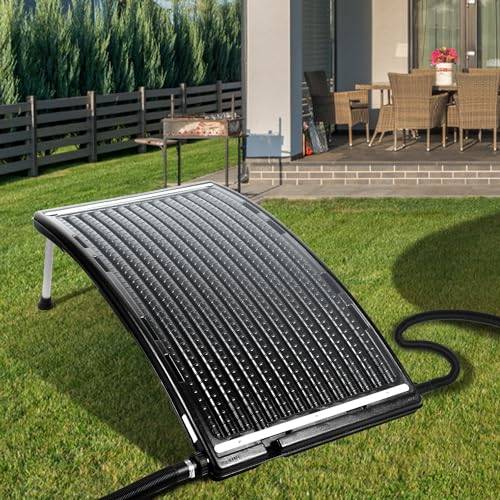 Jopassy Poolvärmare, solpanel pool 110 x 65 x 15 cm, soluppvärmning 10 000 l/h, 38–40 mm, anslutning solpooluppvärmning, utbyggbar, solsystem för varmvatten, trädgårdsdusch, pool