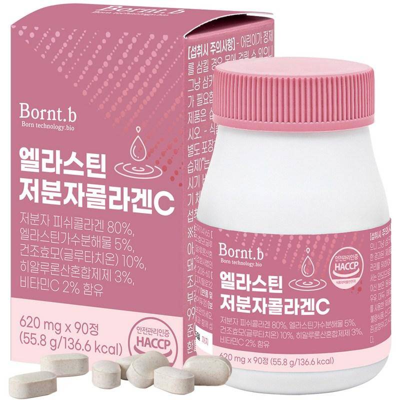 Bontbee Elastin Lågmolekylärt Kollagen C 55,8g, 90 tabletter, 1 enhet