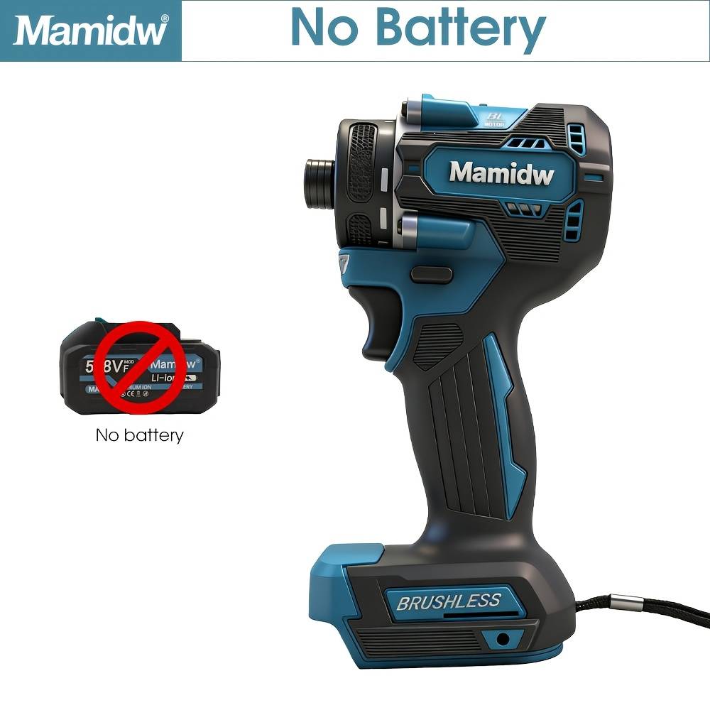 Mamidw 3000rpm Cordless Impact Screwdriver Driver Brushless Electric Drill For Makita 18v Battery