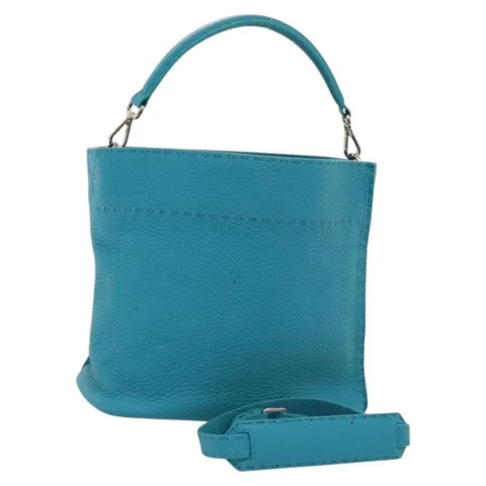 Fendi Vintage Pre-owned Leather Handbag - Vintage - Dame - Blå - ONE SIZE - Læder
