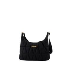 Versace, Tasker , Dame, Sort, ONE SIZE, Uld, Sort Nylon Hobo Skuldertaske