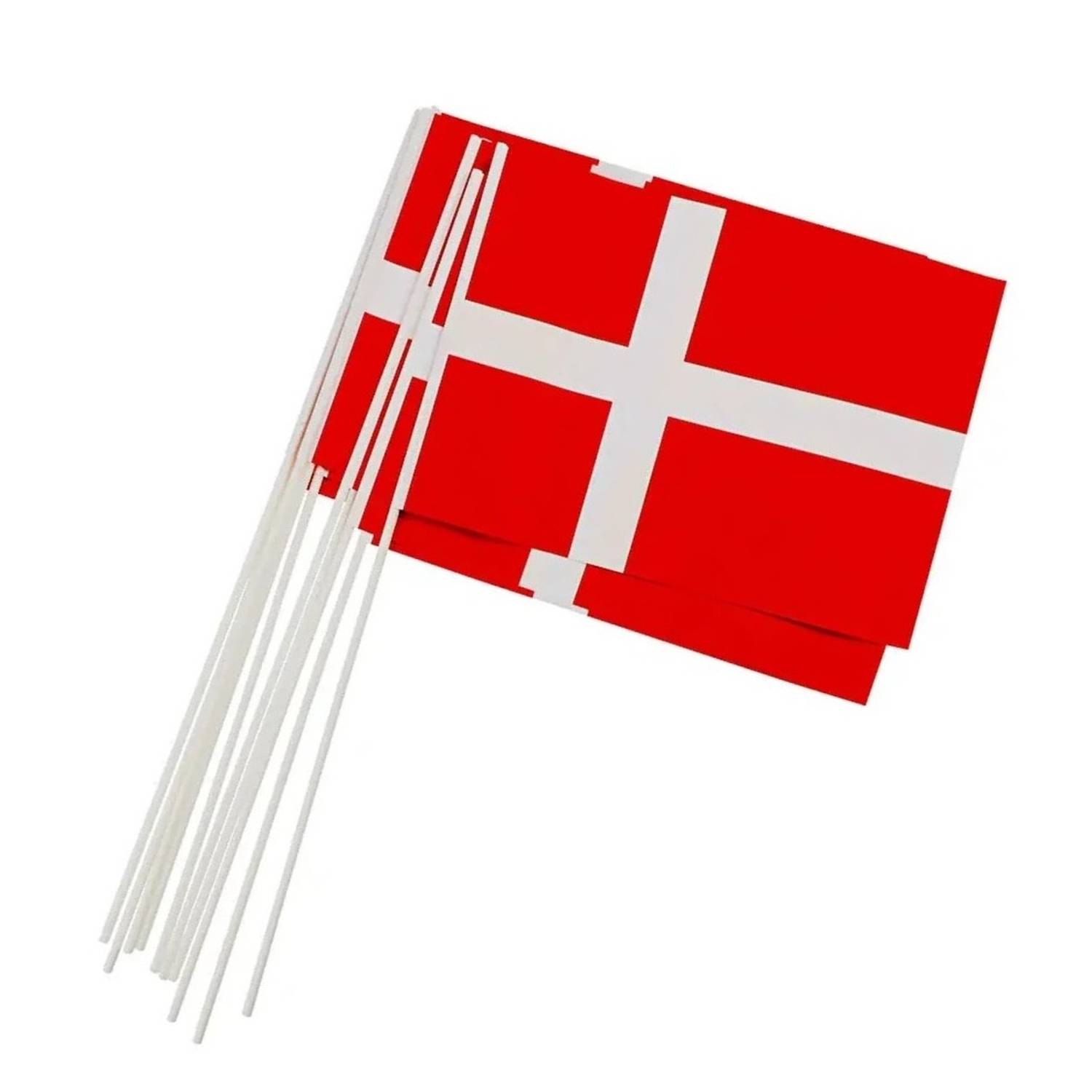 Flag Rød/hvid A4 Plastpind 25x50 Cm 48 Stk..