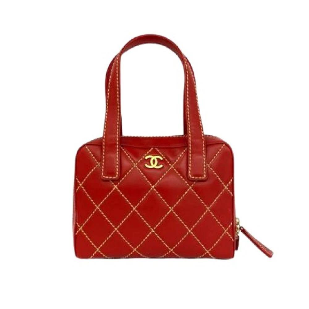Chanel Vintage Pre-owned Laeder chanel-tasker - Vintage - Dame - Rød - ONE SIZE -