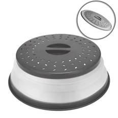TEMU Collapsible Microwave Food Cover, Bpa-free Tpr, 10.5 Inches (approximately 26.5cm), Round With Handle, Microwave Plate Protector With Steam Vent And Filter Mesh, Suitable For Fruits (grey)