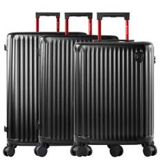 SmartLuggage - 4-Rollen-Trolley Set 3tlg. L/M/S black