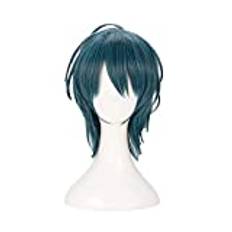 Wig For Fire Emblem: ThreeHouses Byleth Cosplay Wigs Blue Straight Heat Resistant Synthetic Hair Wig + Wig Cap ShortWig