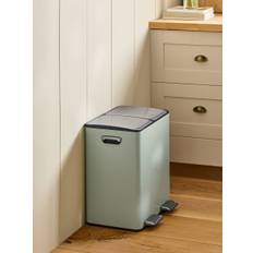 Next Sage Green 40L 3 compartment Recycling Soft Close Pedal Bin