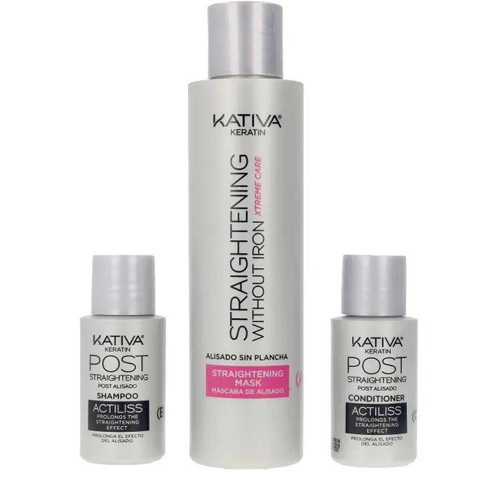 Kativa Keratin Anti-Frizz Utjämnande Utan Plattning Xtrem Care 30 Dagar Set 3 Delar