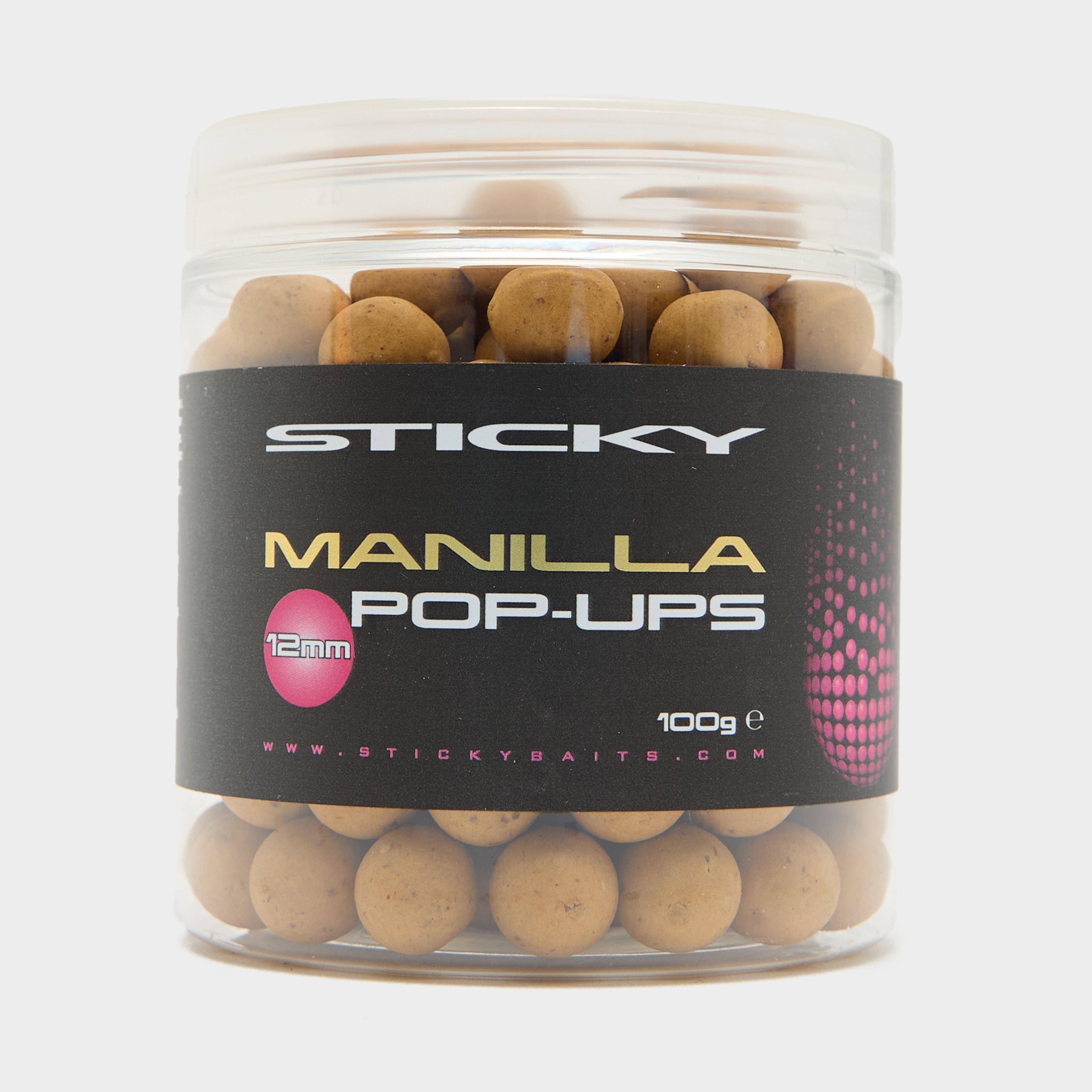 Sticky Baits Manilla Pop Ups 12mm 100G Pot, Brown