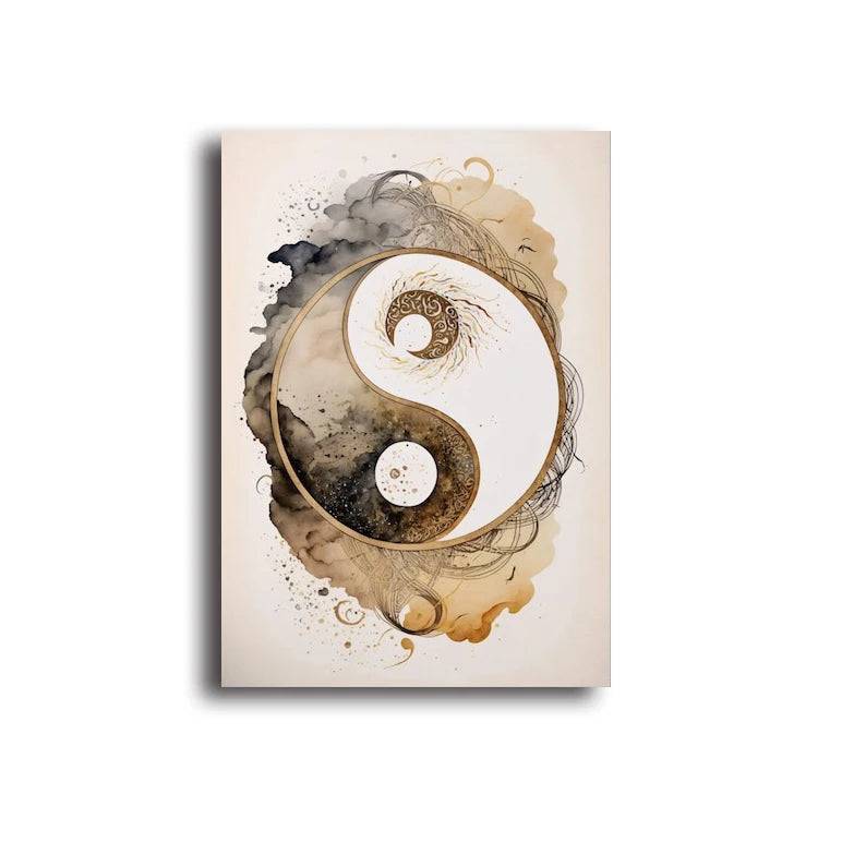 Poster med livets träd, Buddha och yin yang - 6 / 40x50cm