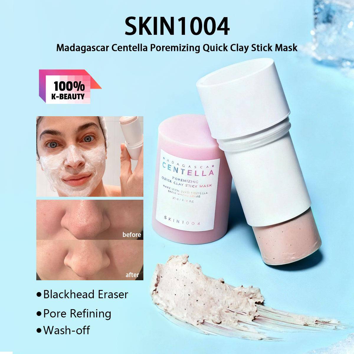 SKIN1004 Madagascar Centella Porminimerande Snabb Lermask i Stickform beige