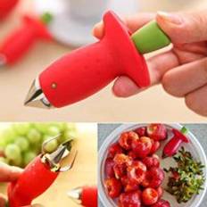 Fruktbladsborttagare jordgubbsskalare metall tomatstjälkar plastborttagare pryl jordgubbsskalare köksprylar