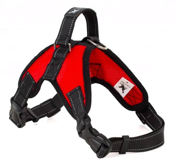 Soft Adjustable Reflective Vest Harness for Dogs - red net fabric / XL (XL)