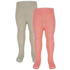 Minymo Strumpbyxor - 2-pack - Strawberry Ice m. Hålmönster - Minymo - 56/62 - Strumpbyxor