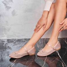 Sky Blue Girls' Ballerinas With Rhinestones And Strap - Elegance And Comfort - Champagne - EUR36,EUR37,EUR38,EUR39,EUR40,EUR41