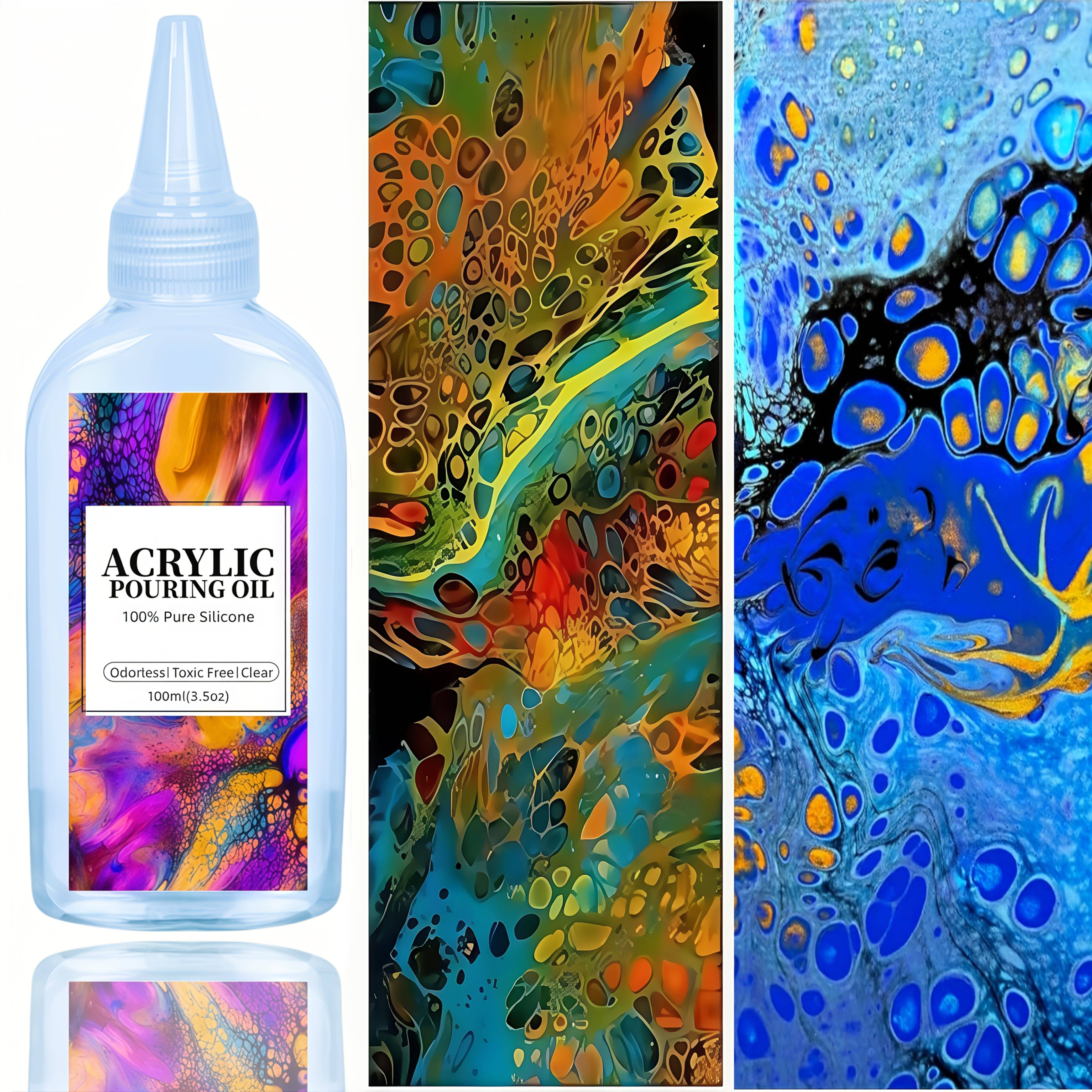 TEMU Silicone Resin Pouring Oil - Acrylic Pouring Oil For Special Cell , Acrylic Paint Pouring - Silicone Oil For Acrylic Painting, Watercolor Painting, (7oz/3.5oz) - Pigment Making Material