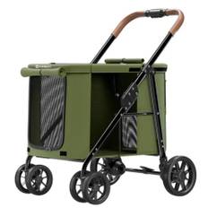 Hundbur med Hjul max 25kg | Olivgrön