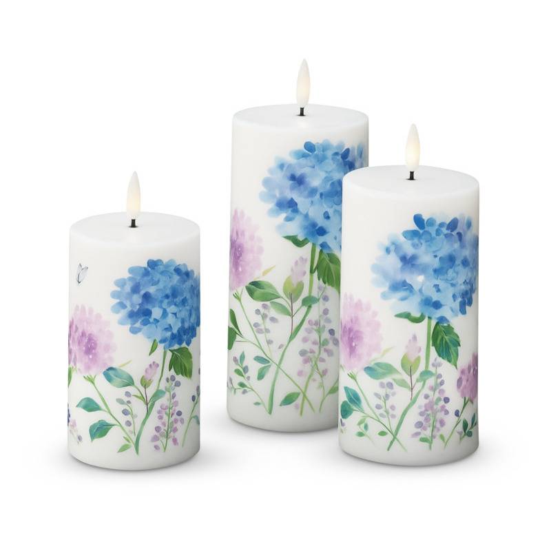 Enjoy – LED bloklys hortensia (3 stk.)