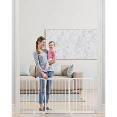 VEVOR Babygitter 60,6-63,3 tommer justerbar bredde 30 tommer høj hundegitter hvid