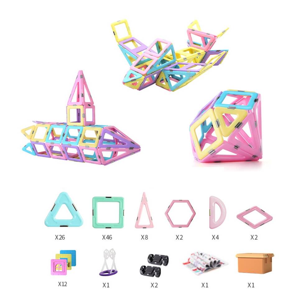 103-delars magnetiska plattor, basset för flickor 3-7, Montessorileksaker för småbarn, födelsedagspresenter – kompatibel med Magformers