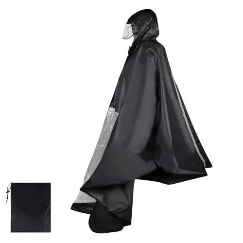 lalago Elektromobil Poncho, Regencape mit Kapuze und Durchsichtigem Panel
