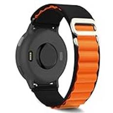 ZoRoll 20 mm armband för Garmin Vivoactive 5/Venu Sq 2/Venu 2 Plus/Venu Sq/Venu, G-krok nylon sport klockarmband, ersättningsarmband för Garmin Forerunner 165/165 Music/245/245 Music – svart och