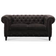 Hagagruppen - Cambridge 2-sits Chesterfield soffa Grafitgrå Sammetstyg - Grå