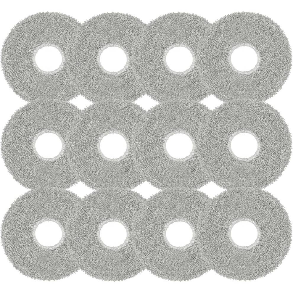Pakke med 12 mikrofiberklude, reservedele, kompatible med Ecovacs T30/X1/X2/T20 & Dreame S10/S10Pro & Xiaomi X20 Pro/Max, moppeunderlagstilb