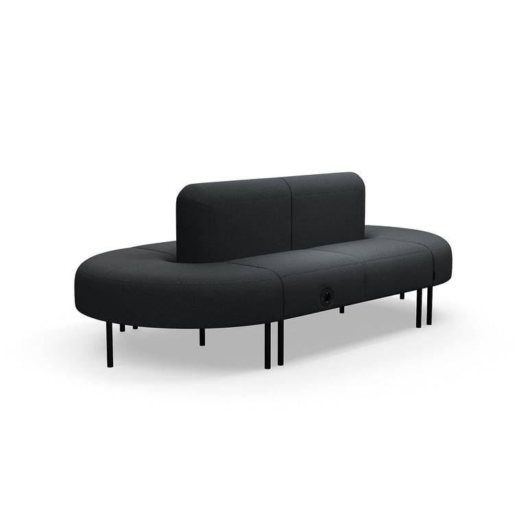 Soffa VARIETY, stängd sweep, USB-C/220V-uttag, tyg Pod CS, antracitgrå
