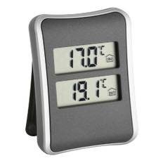 TFA Dostmann digital inne/ute termometer, mäta utomhus temperatur, digital termometer med kabelgivare, digitaltermometer med kabelgivare, 30.1044
