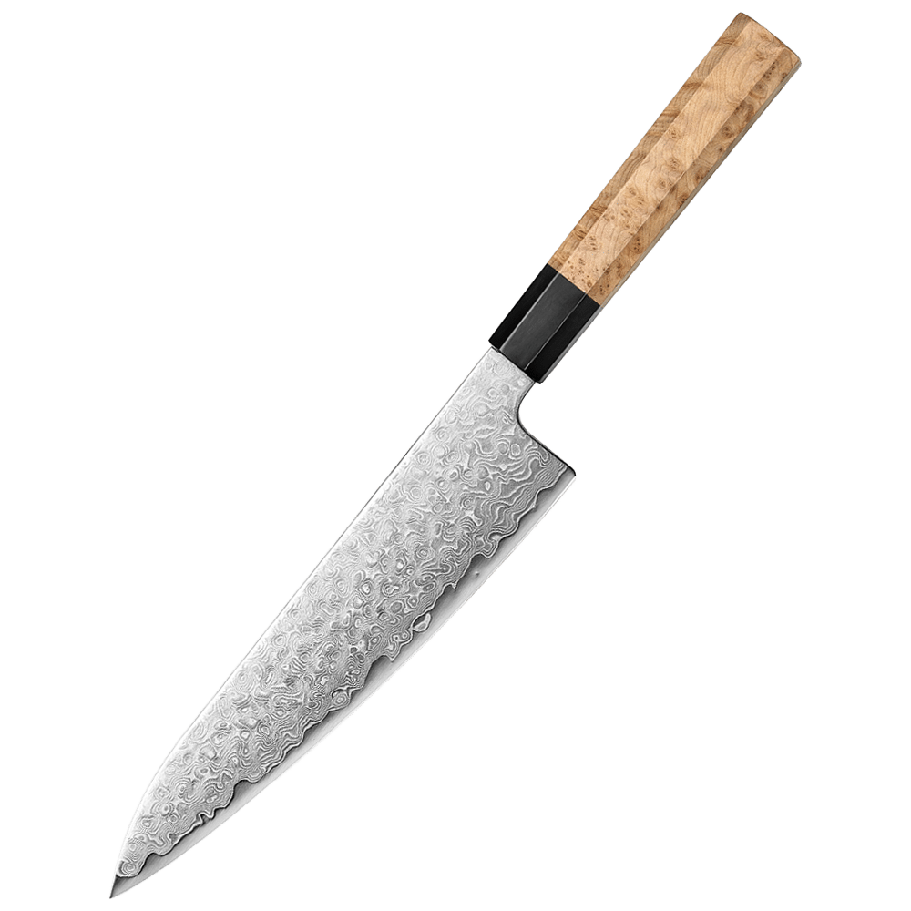 Ao bōzu | Gyuto 210 mm | Japansk kokkekniv | Blue 2 / Aogami 2 & Damaskus49.