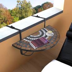 Balkongbord Hängande terrakotta och vit mosaik