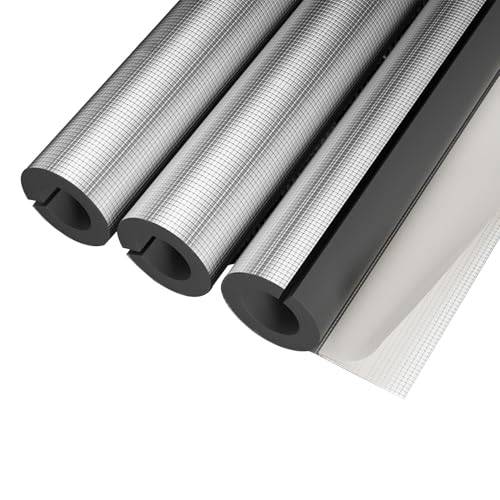 Rörisolering Skumrör, Aluminiumfolie Självhäftande Skumslangomslag Högisolerat Rör För Kopparrör, AC-ledning, Utomhus Vinterbevattning, Sprinkler(60mmX30mmX0.95m)