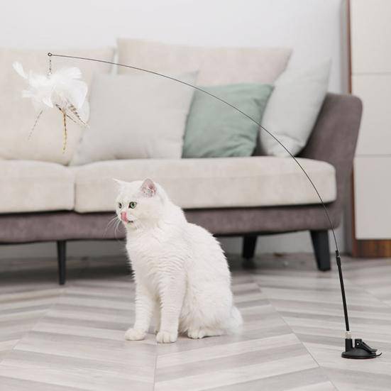 Kattpiska med stark sugpropp Interaktiv Leksak för att Lindra Uttråkning Kreativa Iögonfallande Kattleksaker för Hemmet Husdjursartiklar