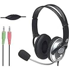 Manhattan klassiskt stereoheadset, kvalitetsljud med flexibel mikrofonbom