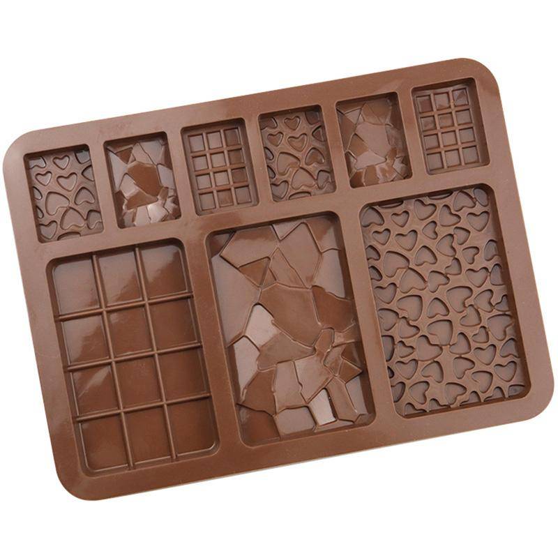 9 hålrum silikonform chokladtallrik gör-det-själv-kex Våffelform bakverktyg brown