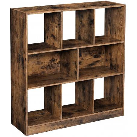 Bokhylla Med 8 Fack Vintage Brun 97,5 X 30 X 100 CM