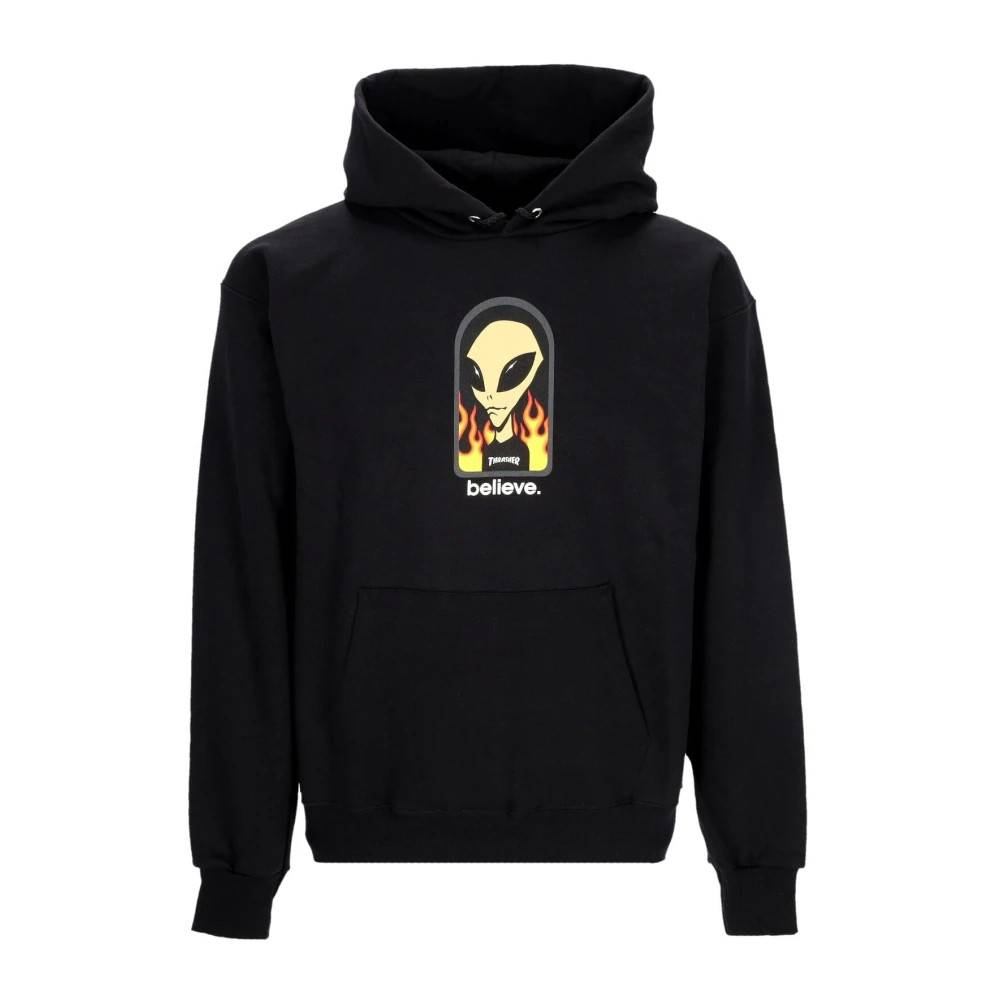 Thrasher Believe Hoodie med Justerbar Hætte - Sweatshirts - Herre - Sort - S - Bomuld