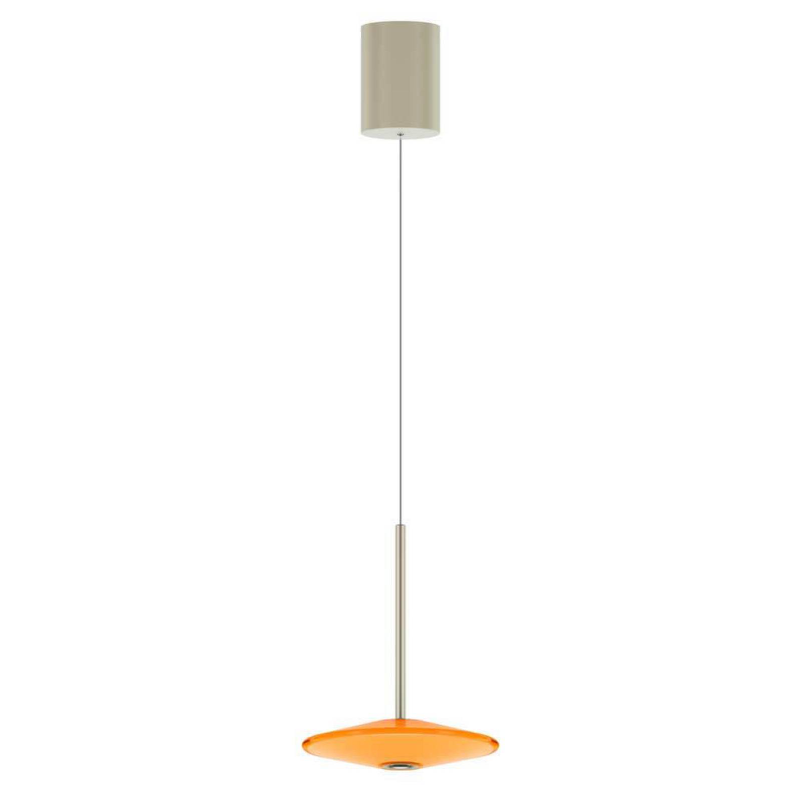 LOOM DESIGN LED-pendellampa Solene, orange, glas, Ø 20 cm, dimbar, Gul / orange, Vardagsrum / matsal, Glas, Modern