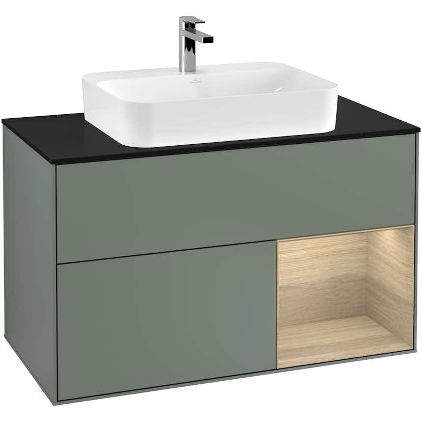 Tvättställsskåp Villeroy & Boch Finion med 2 Lådor Hylla och Bänkskiva för Ytmonterat Tvättställ