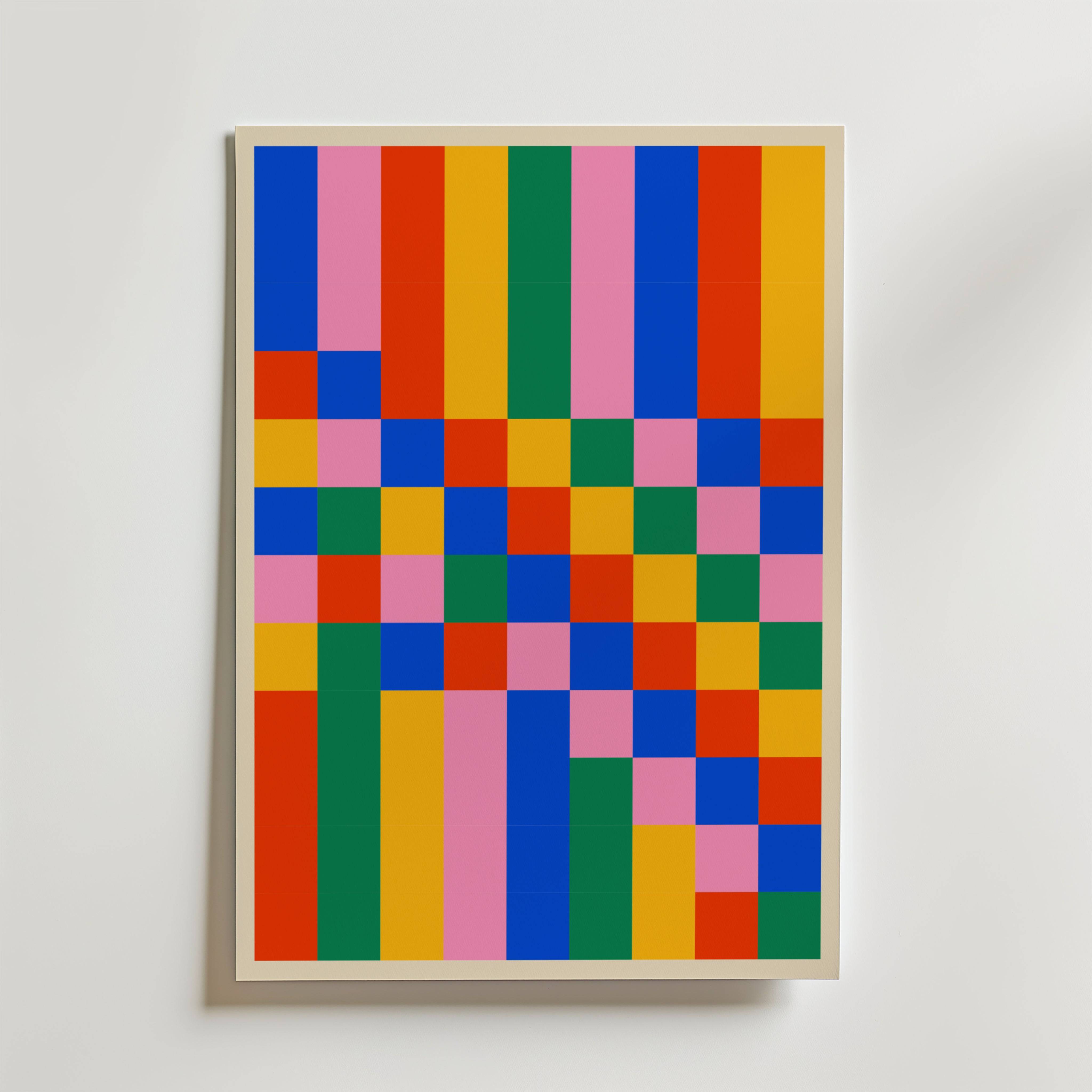 Bauhaus Color Grid Poster - Fine Art Poster 50x70 cm