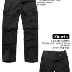 TEMU Men's Convertible Hiking Pants - Durable, Cargo Trousers For Fishing & Running, Casual Outdoor Wear With Pockets