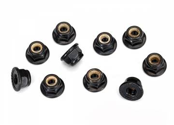 Locknut M4 Black with flange serrated (10)