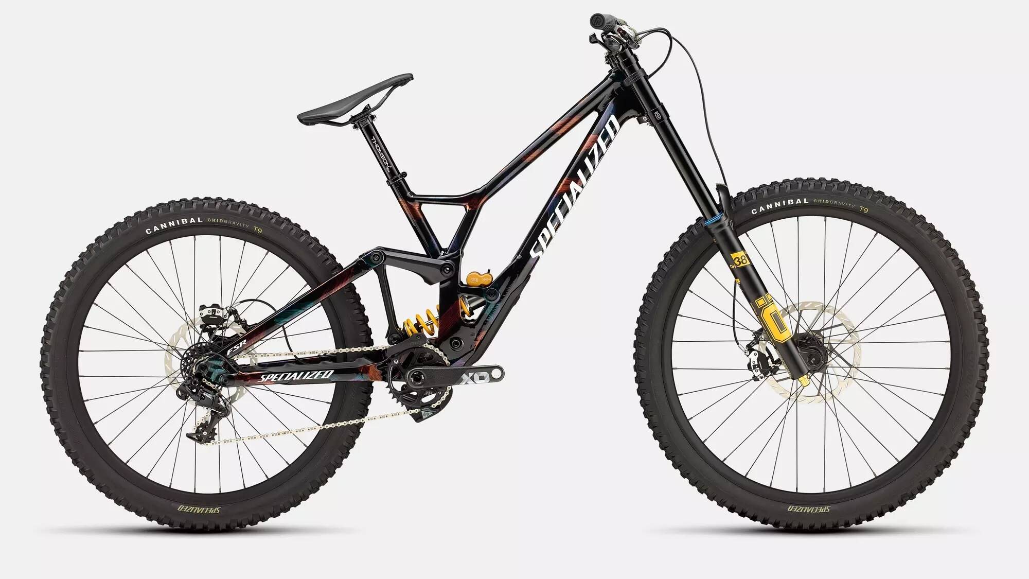 Specialized Cykel, Demo Race, Gloss Obsidian / Brushed / Chameleon Supernova