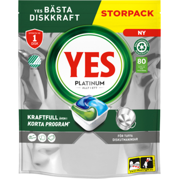 Maskindiskmedel Yes Platinum Allt i ett 80st