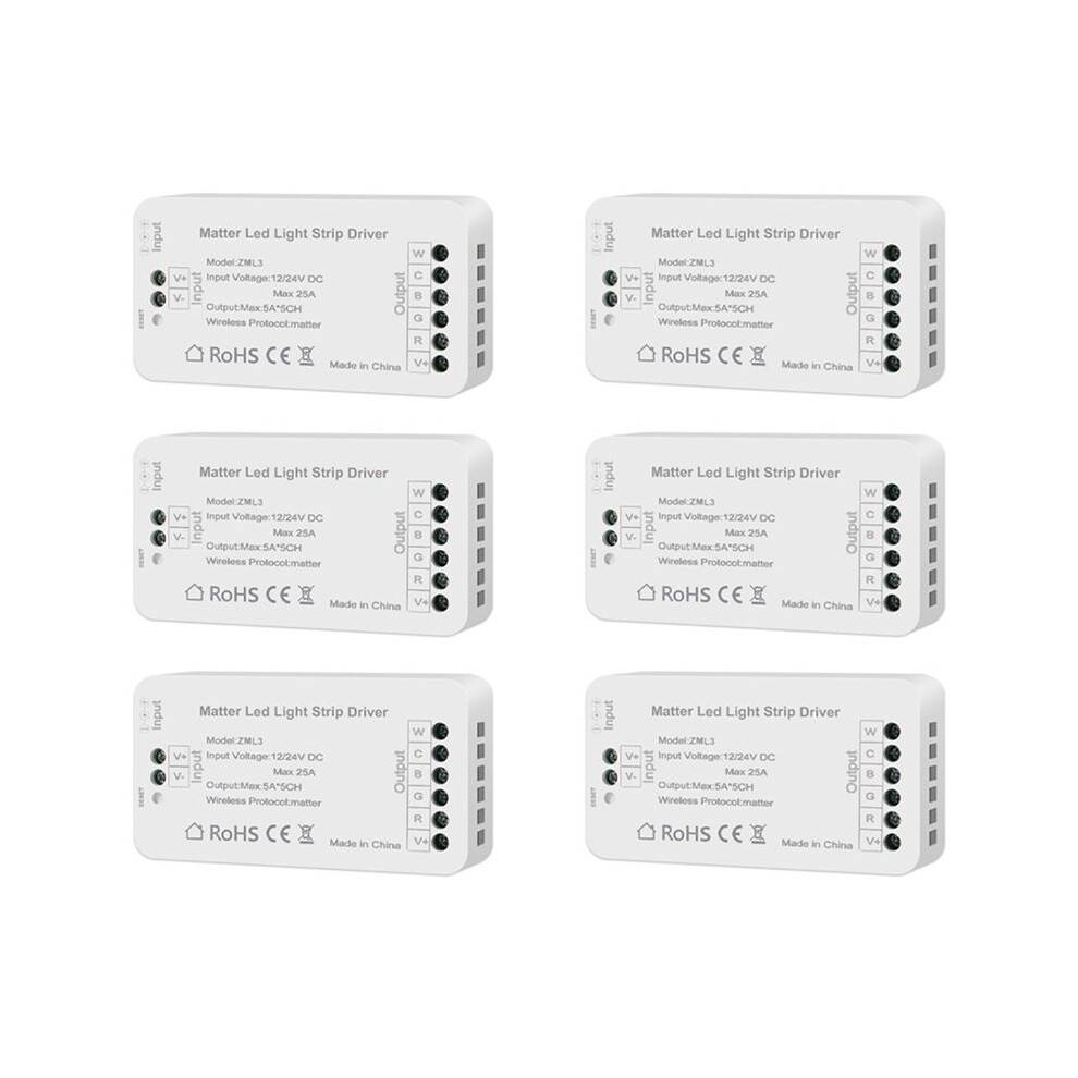 6X Matter Wifi LED Strip Light Controller RGBCW Controller LED Strip Bixb/Siri/for Home/for Alexa Control Support