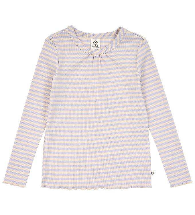 Müsli Tröja - Rib - Stripe - Oak/Mauve - Müsli - 6 år (116) - Tröja