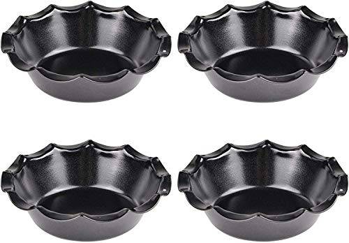 webake Individuella pajrätter med veckad kant rund mini tårta burkar 12 cm non-stick beläggning quiche bakformar set med 4